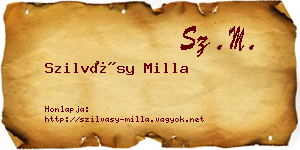 Szilvásy Milla névjegykártya